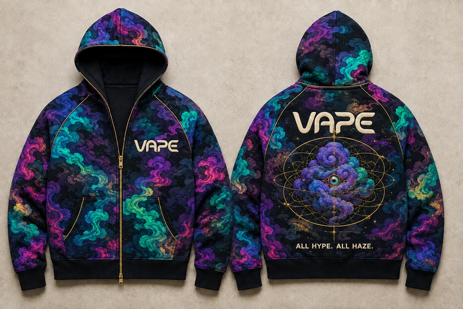 VAPE Aurora Cloud Camo Hoodie, a Maison Gooch design concept