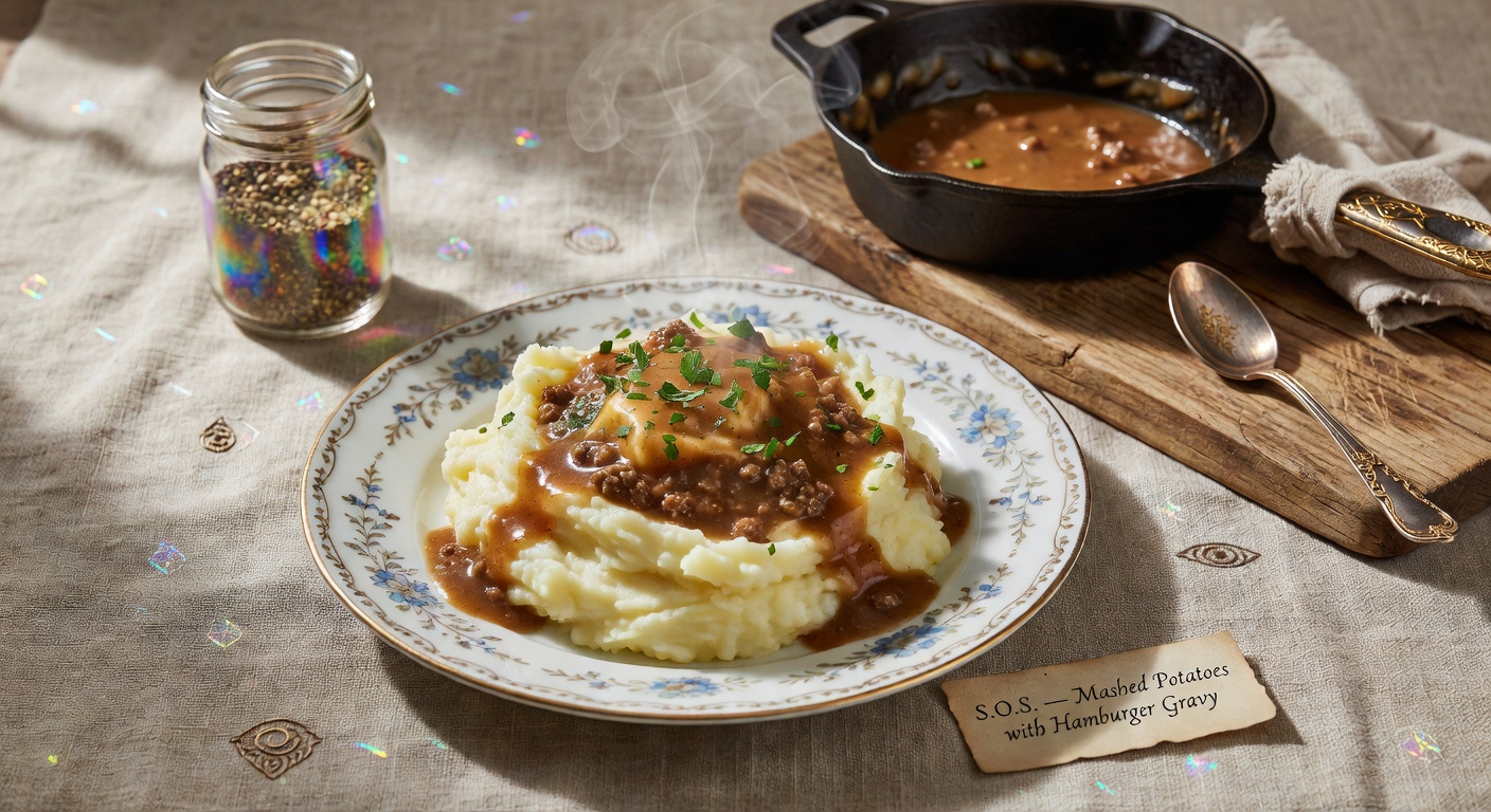S.O.S. - Mashed Potatoes with Hamburger Gravy