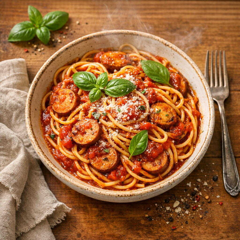 CKD CHICKEN SAUSAGE SPAGHETTI WITH RED SAUCE