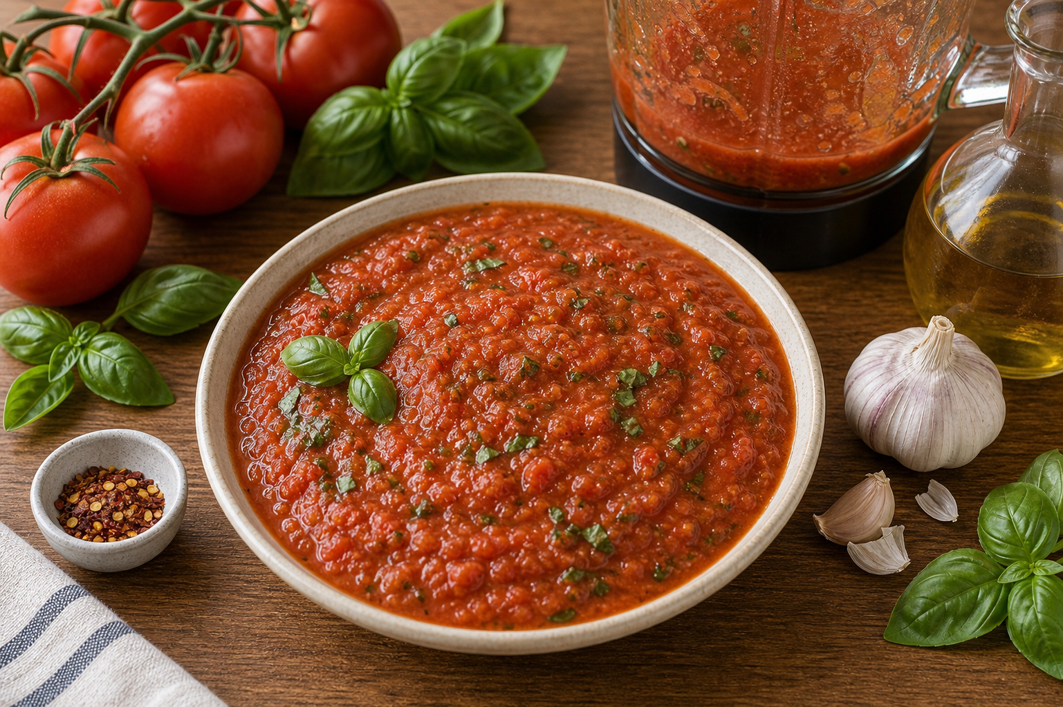 FRESH BLENDER MARINARA (From Scratch - No Cans)