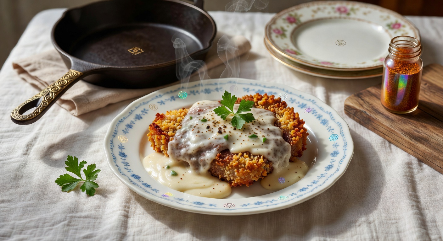 Recipe 9: Breakfast for Dinner - Country Fried Steak, Eggs & Biscuits