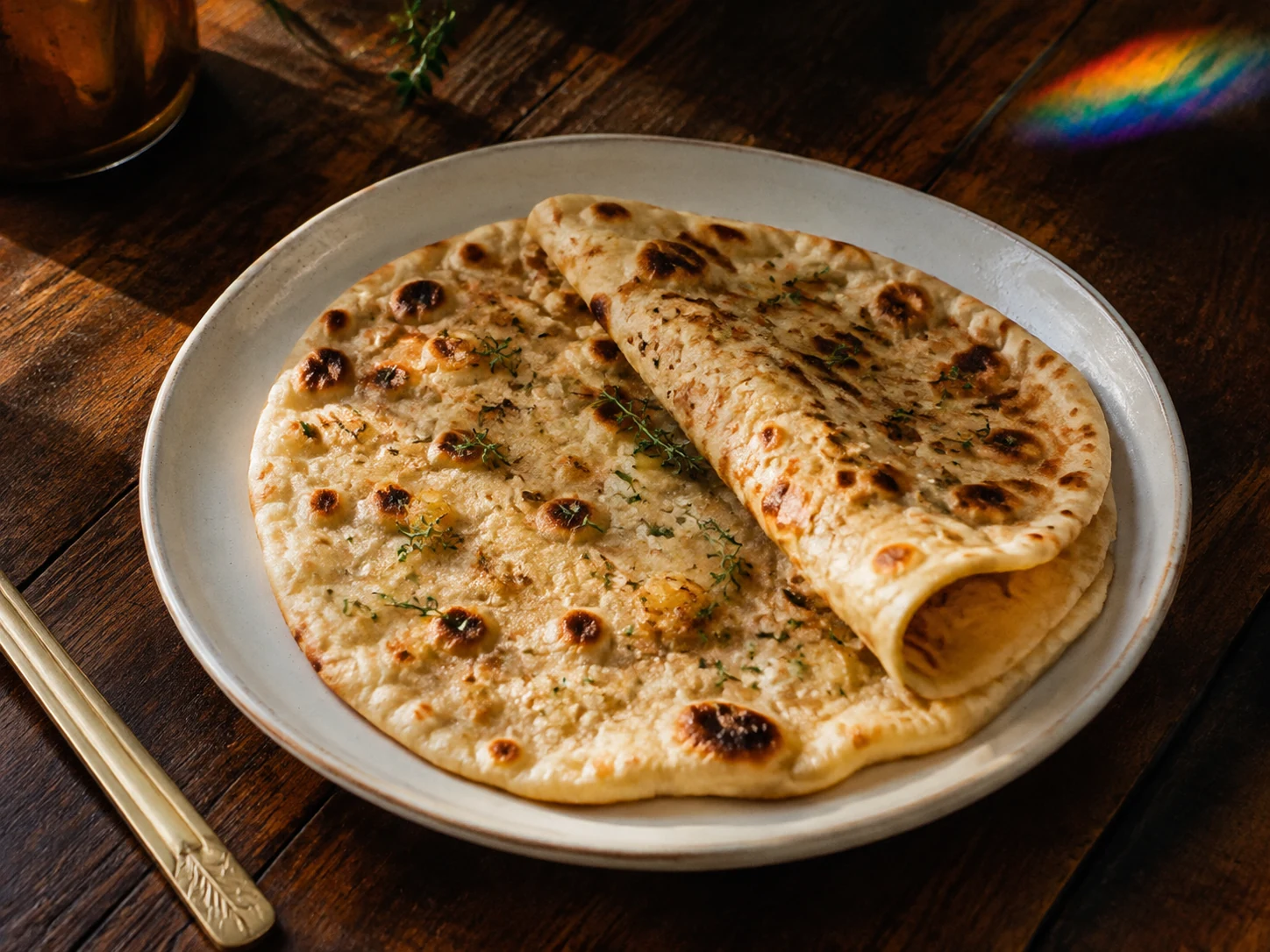 AI illustration of Onion & Thyme Skillet Flatbreads