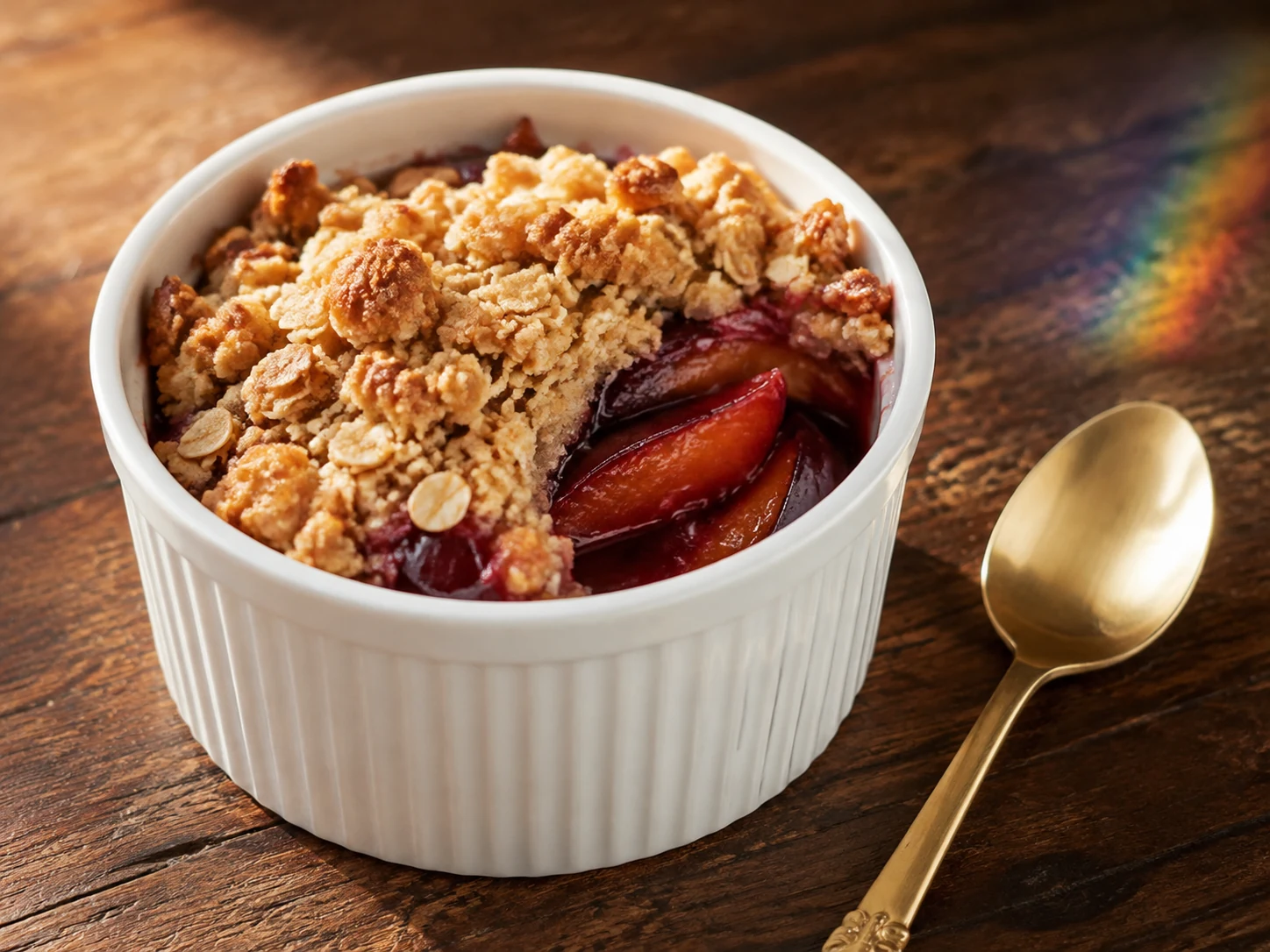 AI illustration of Warm Plum & Cinnamon Oat Crumble