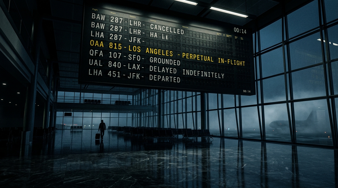 The Dual Airport Paradox Solari Split Flap Board