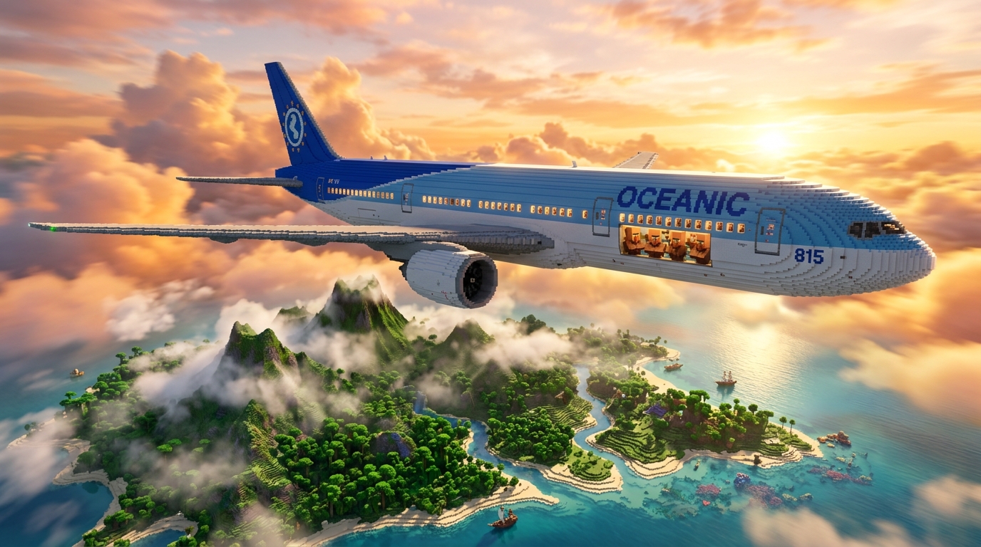 Oceanic Flight 815 Voxel Airliner