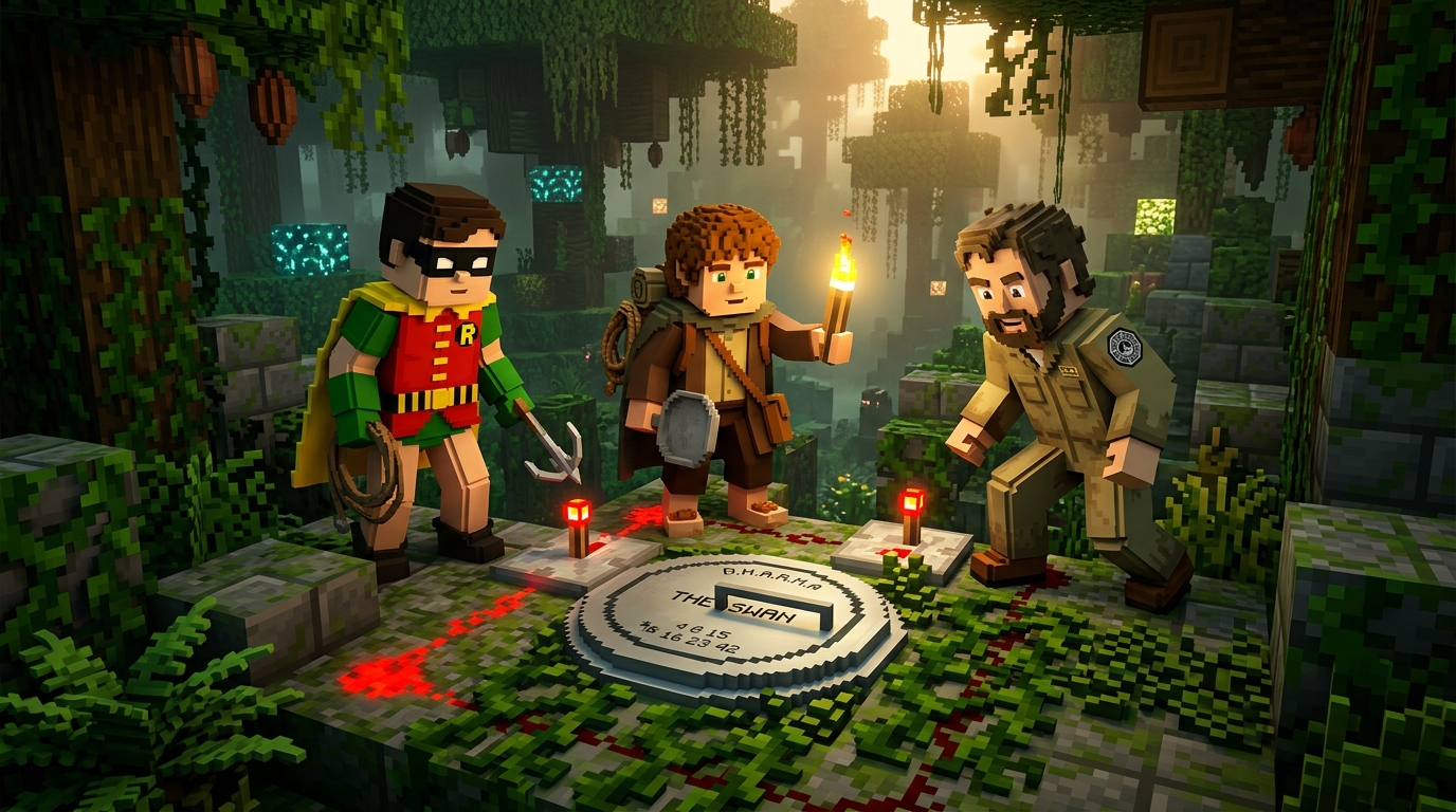 Robin, Samwise, and Desmond at Swan Hatch