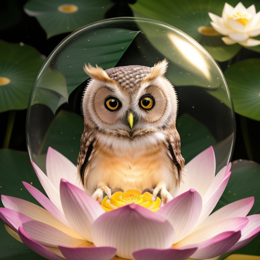 Hand-illustrated luminous owl guardian