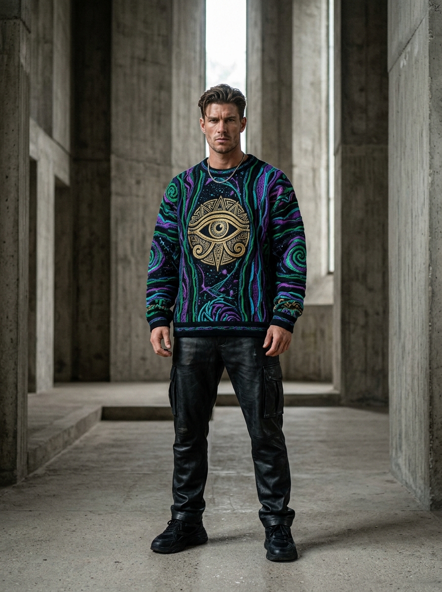 NIGHTPRISM 3D Jacquard Relic Knit Sweater
