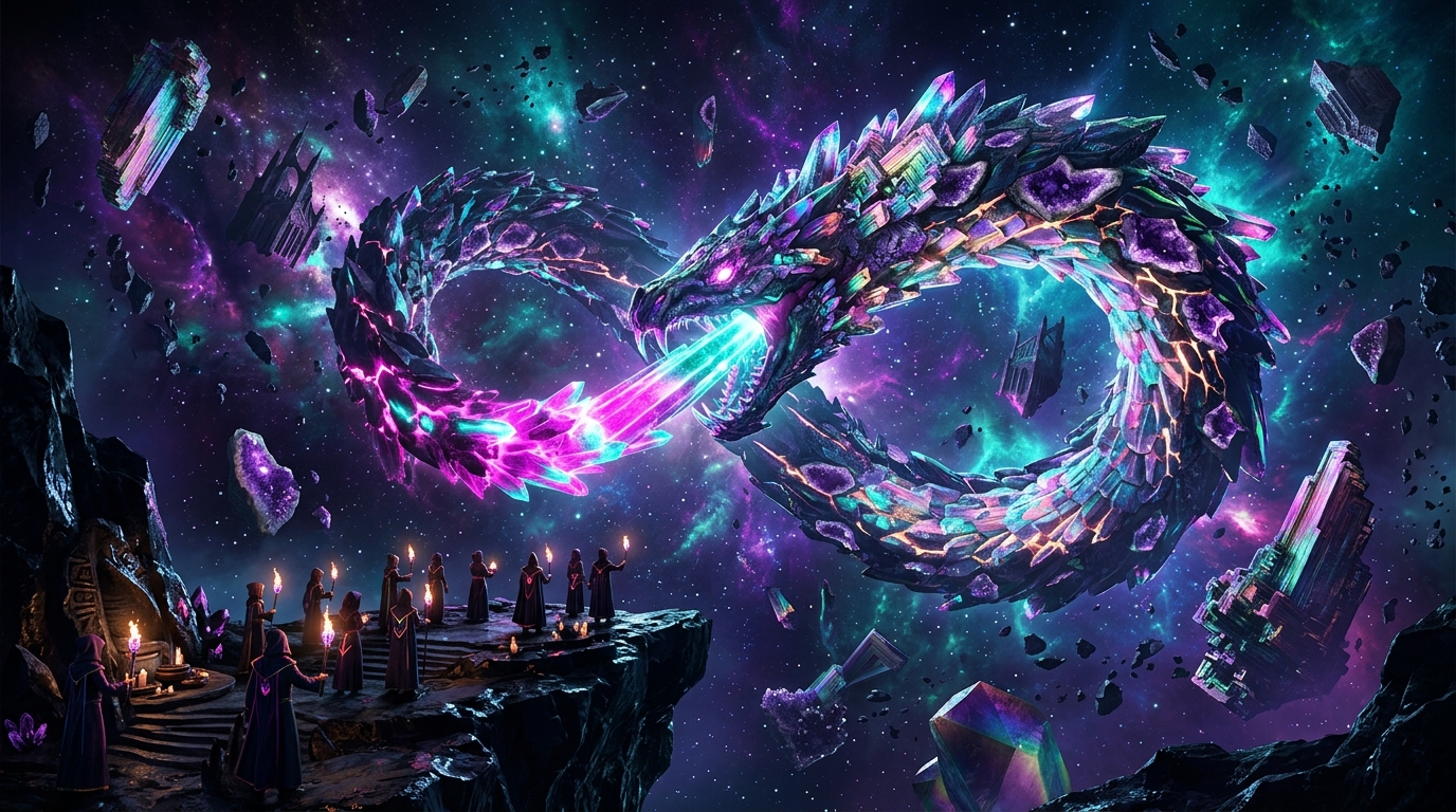 The Abyssal Ouroboros Titan sculpted tabletop raid boss
