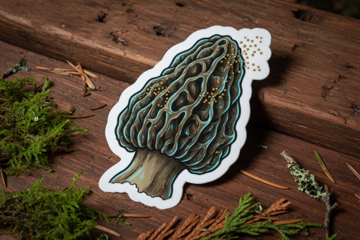 Cascadia Morel Mushroom Prismatic Decal