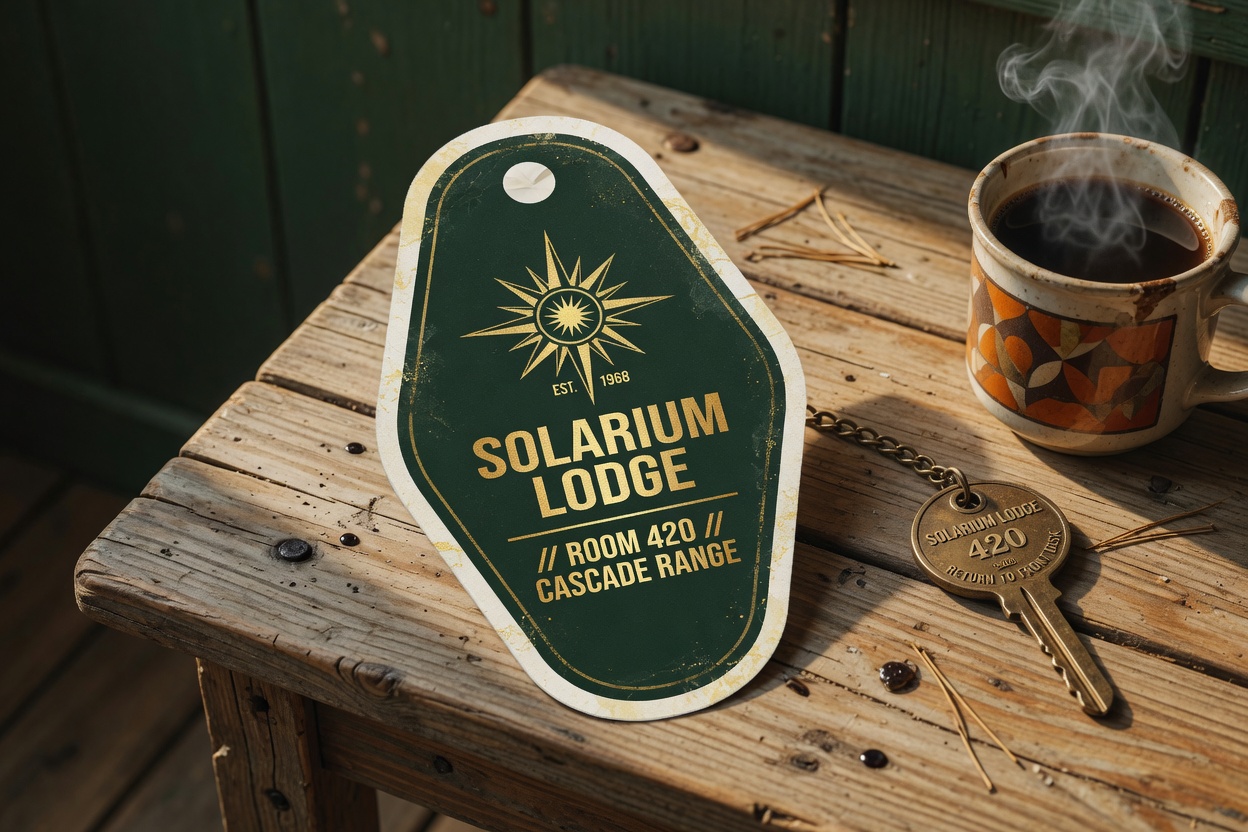 Retro Solarium Lodge Room 420 Motel Key Decal