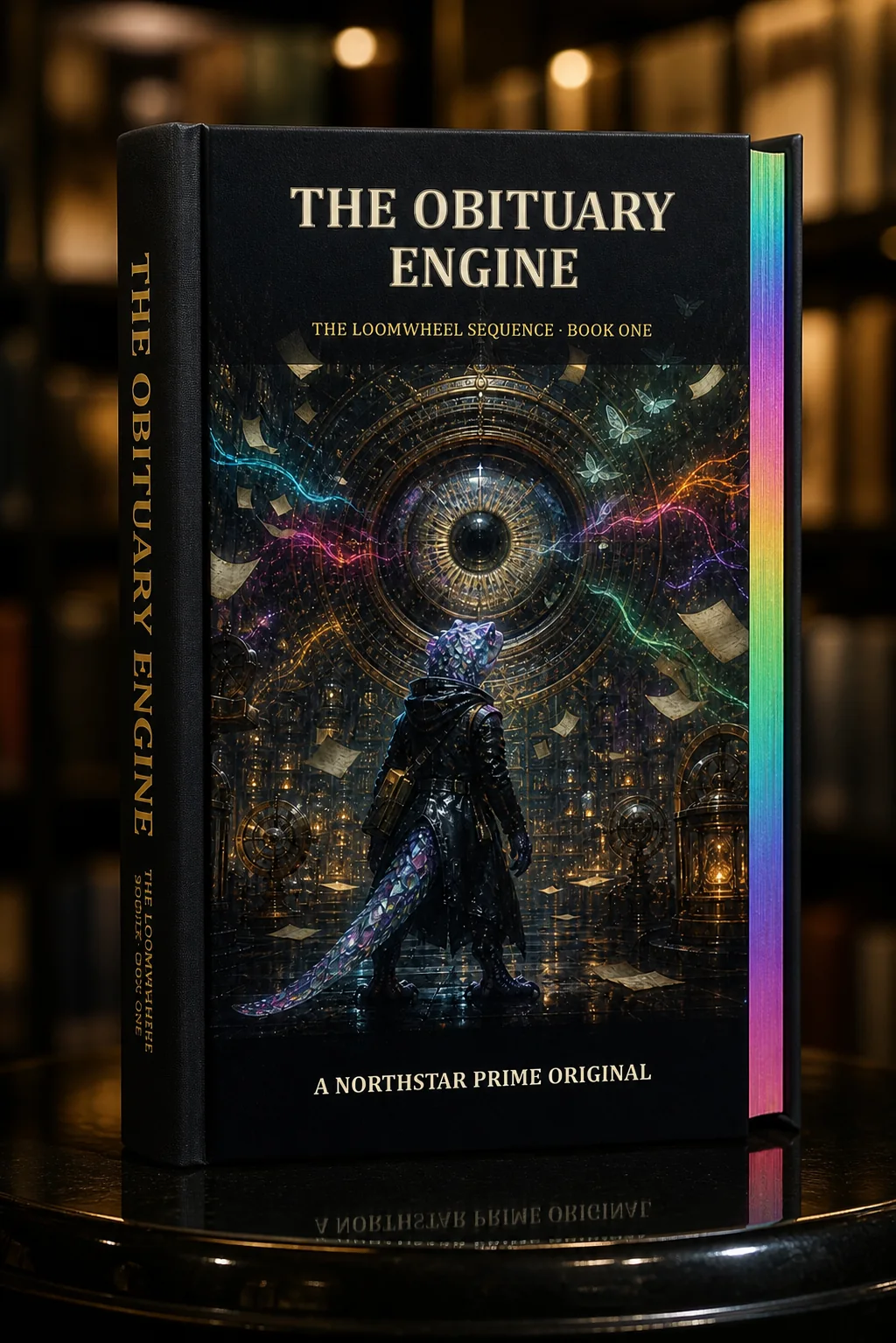 Obituary Engine Hardcover concept mockup