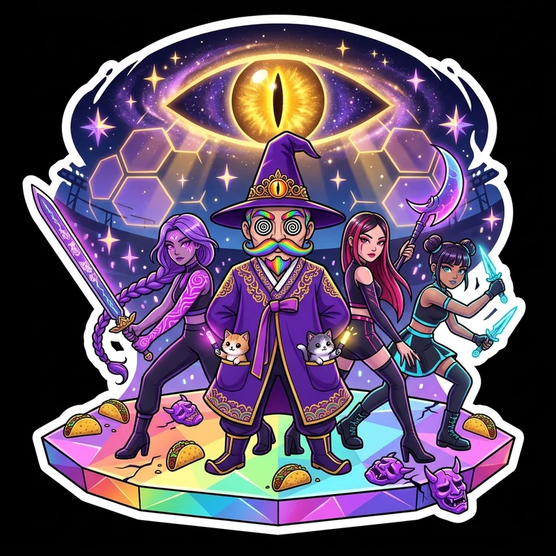 HUNTR/X × Uncle Vorath — Honmoon Starlight Stage Strike Sticker & Fine Art Print