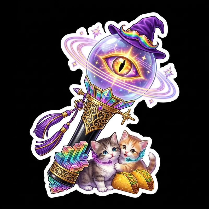 The Official Vorath × HUNTR/X 'Eye-Bong' Starlight Concert Lightstick Sticker & Print