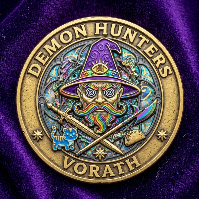 Demon Hunters Vorath — 24k Gold, Najeonchilgi & Cloisonné Enamel Collector Medallion