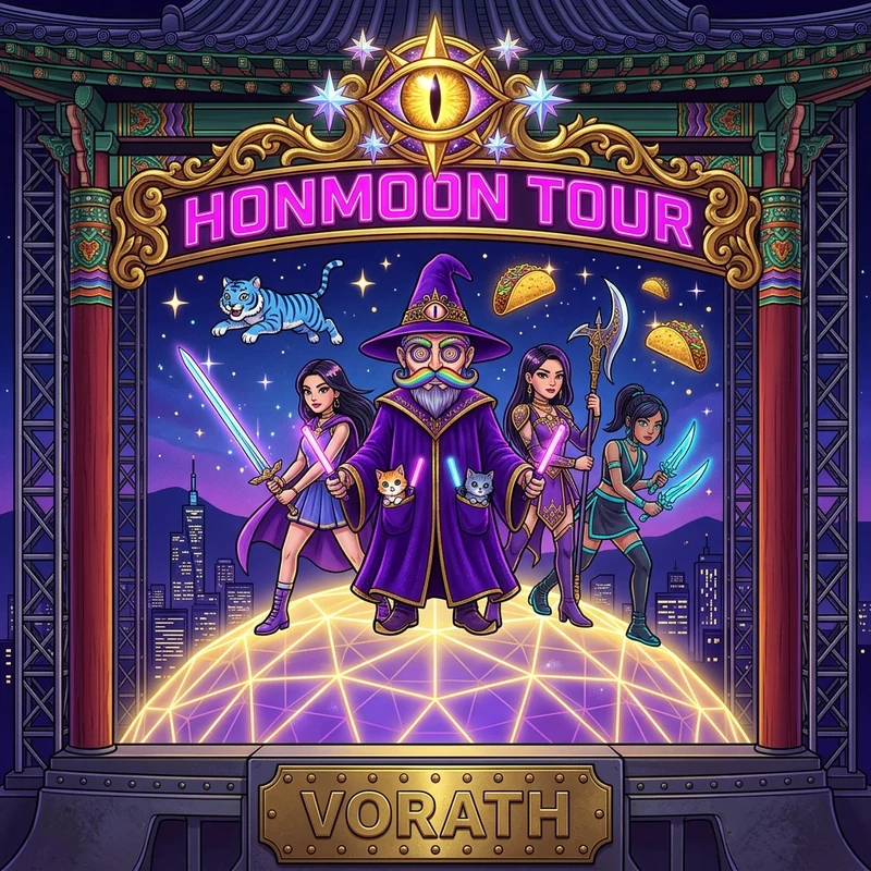 Honmoon Tour Vorath — K-Pop Demon Hunters World Tour Stage Arch Poster & Sticker